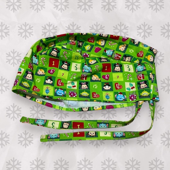Christmas Theme Disney Tsumtsum Characters Scrub Cap Handmade - Picture 2 of 4